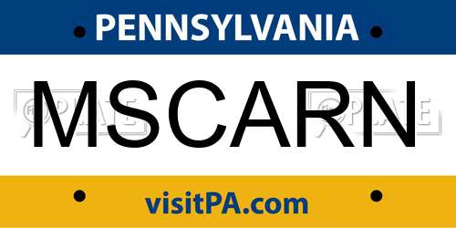 MSCARN Pennsylvania License Plate