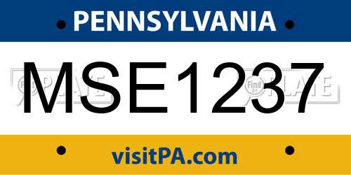 MSE1237 Pennsylvania License Plate