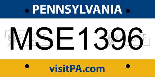MSE1396 Pennsylvania License Plate