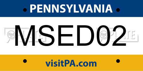 MSED02 Pennsylvania License Plate