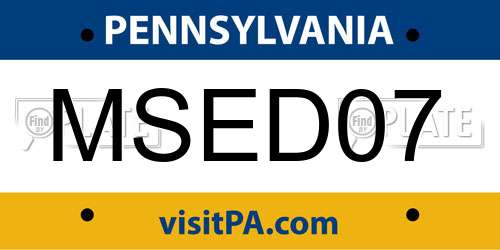 MSED07 Pennsylvania License Plate