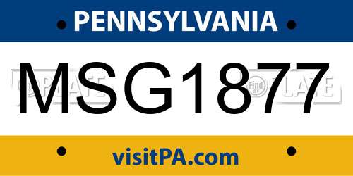 MSG1877 Pennsylvania License Plate