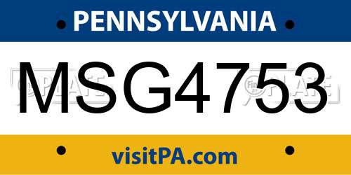 MSG4753 Pennsylvania License Plate