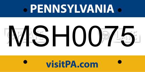 MSH0075 Pennsylvania License Plate