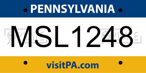 MSL1248 Pennsylvania License Plate