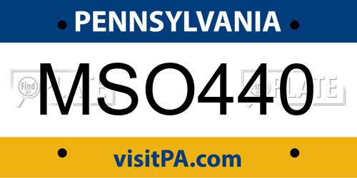 MSO440 Pennsylvania License Plate