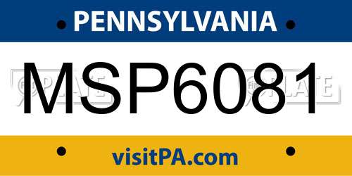 MSP6081 Pennsylvania License Plate