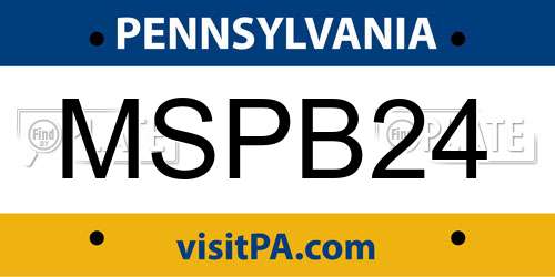 MSPB24 Pennsylvania License Plate