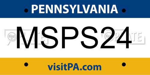 MSPS24 Pennsylvania License Plate