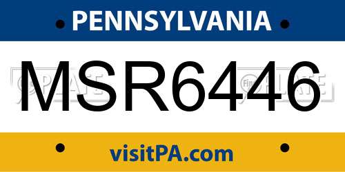 MSR6446 Pennsylvania License Plate
