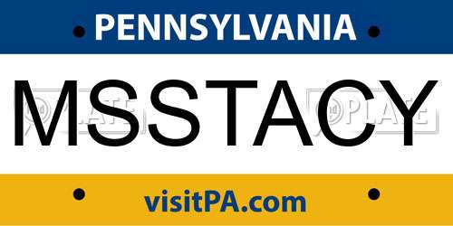 MSSTACY Pennsylvania License Plate