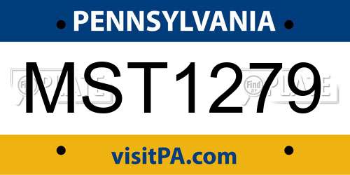 MST1279 Pennsylvania License Plate