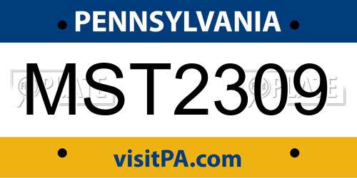 MST2309 Pennsylvania License Plate