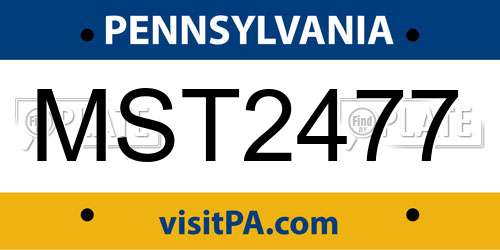 MST2477 Pennsylvania License Plate