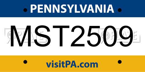 MST2509 Pennsylvania License Plate