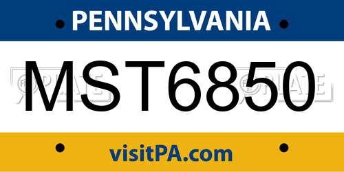 MST6850 Pennsylvania License Plate
