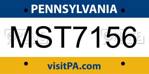 MST7156 Pennsylvania License Plate