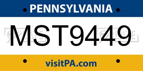 MST9449 Pennsylvania License Plate