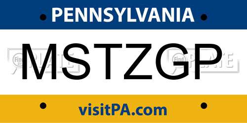 MSTZGP Pennsylvania License Plate