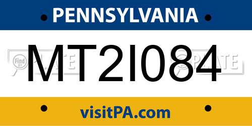 MT2I084 Pennsylvania License Plate