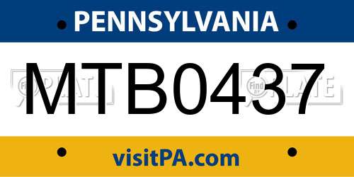 MTB0437 Pennsylvania License Plate