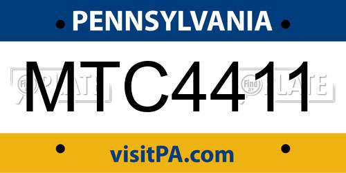 MTC4411 Pennsylvania License Plate