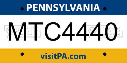 MTC4440 Pennsylvania License Plate