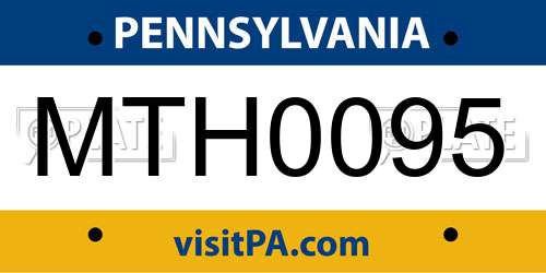MTH0095 Pennsylvania License Plate