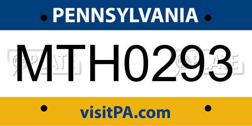 MTH0293 Pennsylvania License Plate