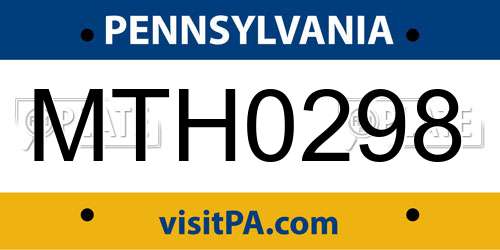 MTH0298 Pennsylvania License Plate