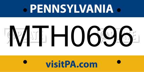 MTH0696 Pennsylvania License Plate