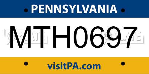 MTH0697 Pennsylvania License Plate