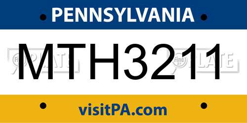 MTH3211 Pennsylvania License Plate