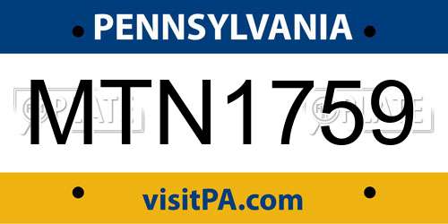 MTN1759 Pennsylvania License Plate