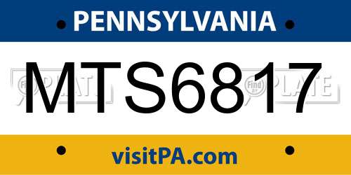 MTS6817 Pennsylvania License Plate