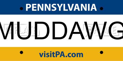 MUDDAWG Pennsylvania License Plate