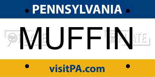 MUFFIN Pennsylvania License Plate
