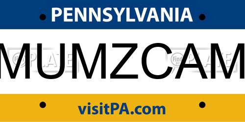 MUMZCAM Pennsylvania License Plate