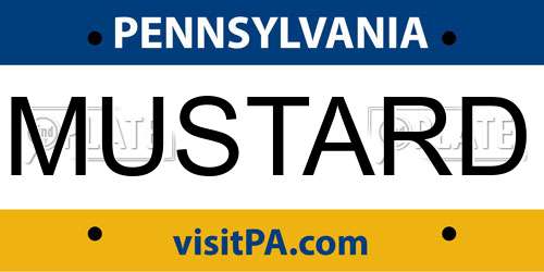 MUSTARD Pennsylvania License Plate