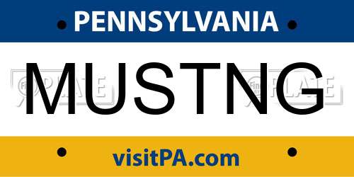 MUSTNG Pennsylvania License Plate