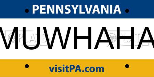 MUWHAHA Pennsylvania License Plate