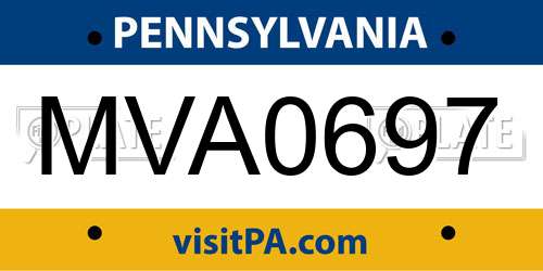 MVA0697 Pennsylvania License Plate