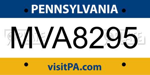 MVA8295 Pennsylvania License Plate