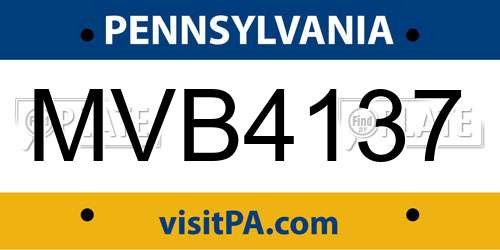MVB4137 Pennsylvania License Plate