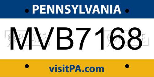 MVB7168 Pennsylvania License Plate