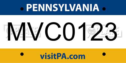 MVC0123 Pennsylvania License Plate
