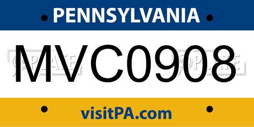 MVC0908 Pennsylvania License Plate