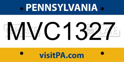 MVC1327 Pennsylvania License Plate