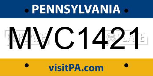 MVC1421 Pennsylvania License Plate
