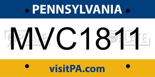 MVC1811 Pennsylvania License Plate